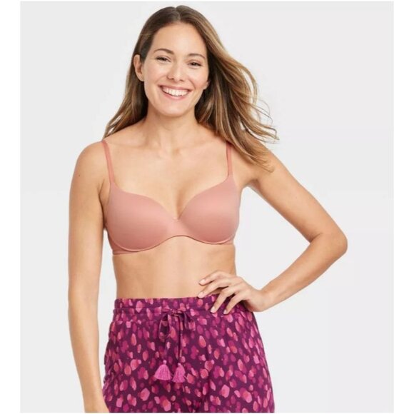 Auden Women's Embedded Wire Demi Bra Pink Size 40C - Picture 1 of 9